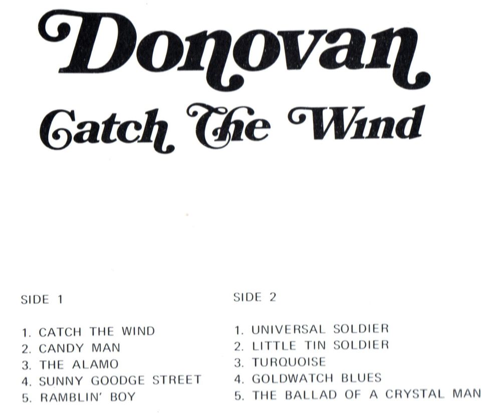 vinyl 33 tours DONOVAN (CATCH THE WIND) CD et vinyles