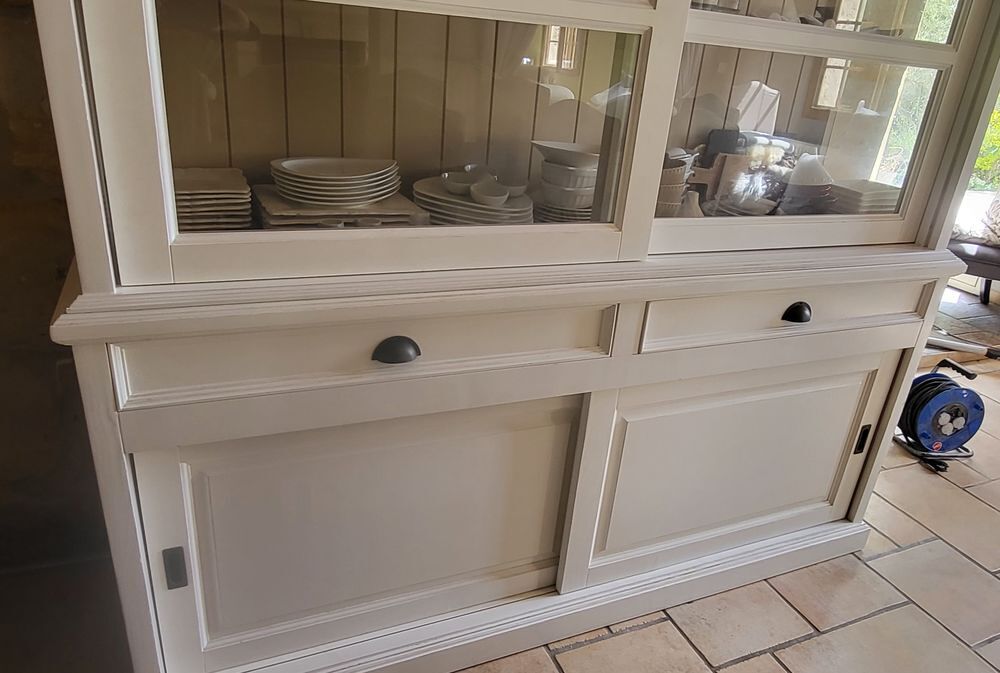 Vaisselier blanc bois et chiffon Meubles