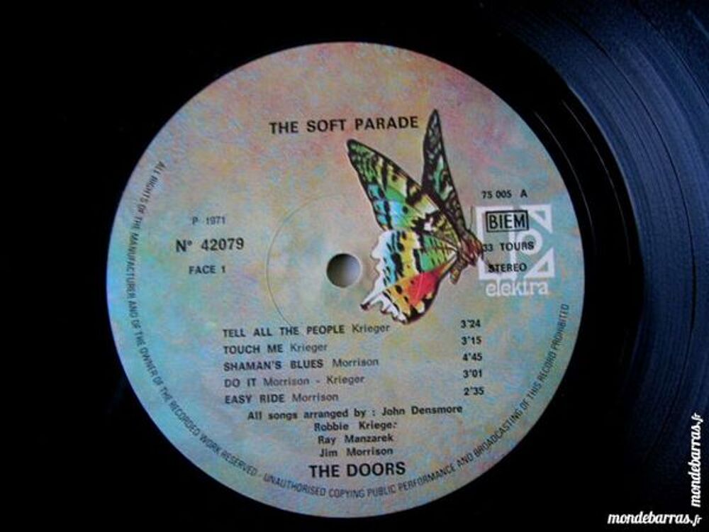 33 TOURS THE DOORS The Soft Parade - ORIGINAL BIEM CD et vinyles