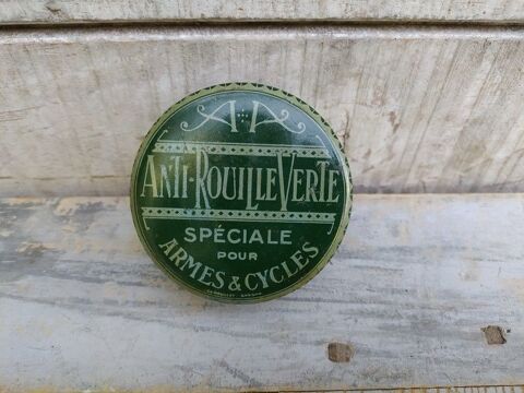 Ancienne Boite Publicitaire Anti Rouille Verte Armes Cycles 22 Loches (37)