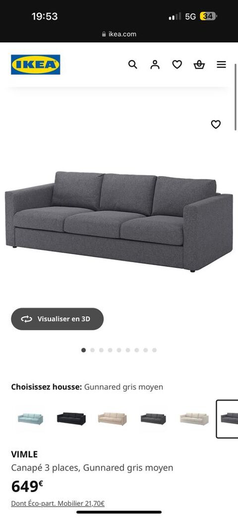 CANAPE 3 PLACE IKEA 450 Saint-Aubin-ls-Elbeuf (76)