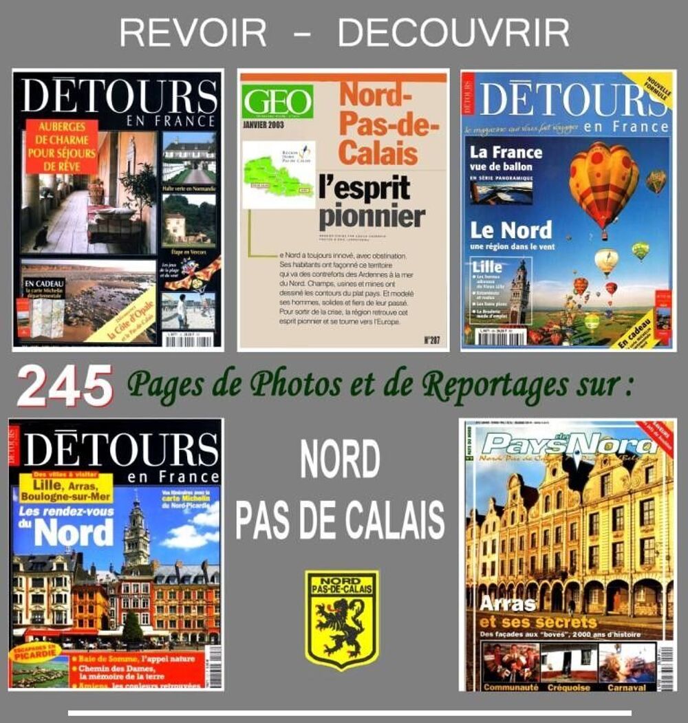 LE NORD - France - PAS DE CALAIS / prixportcompris Livres et BD