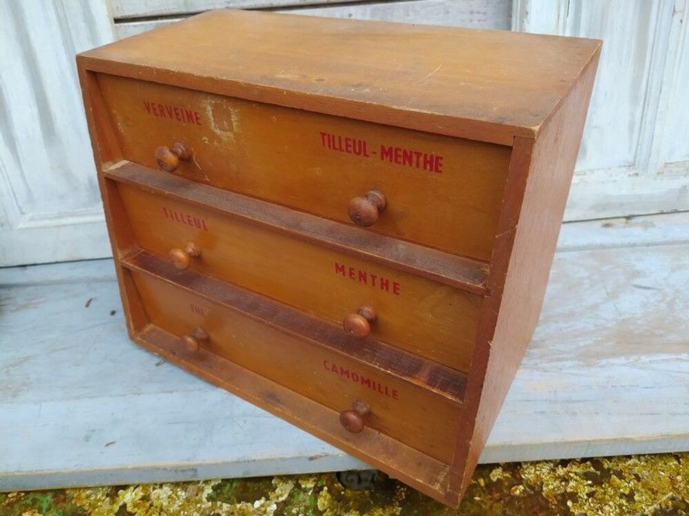 Petit Meuble de M&eacute;tier &agrave; Tiroirs Th&eacute; Tisane Vintage Meubles