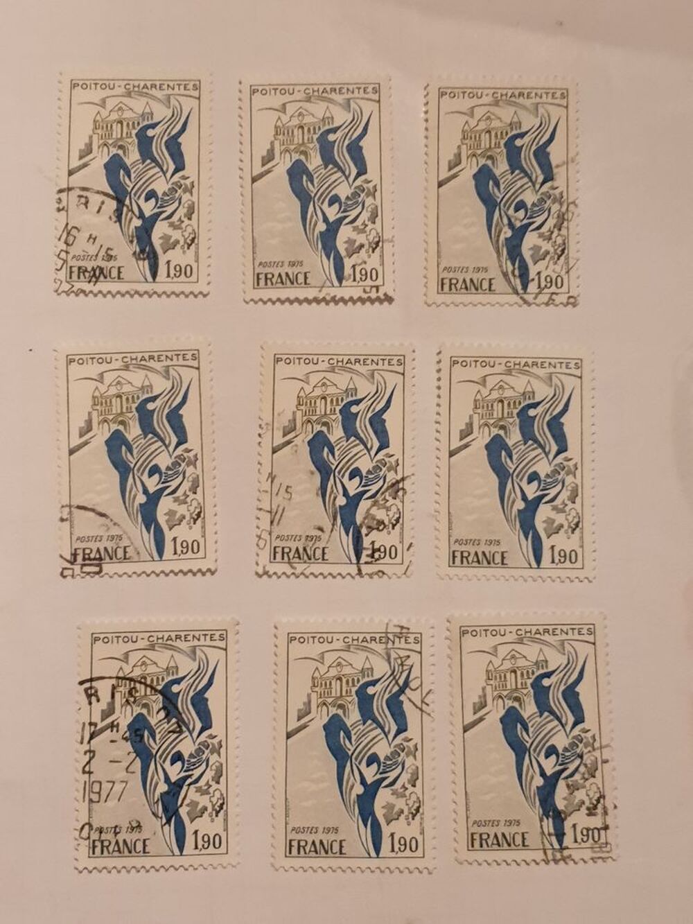 Timbre france Poitou-Charentes 1975- lot 1.20 euro 