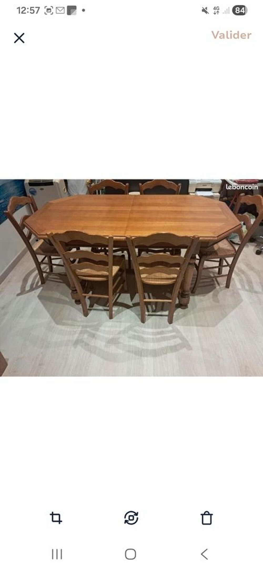 Ensemble en ch&ecirc;ne table salon + 5 chaises Meubles