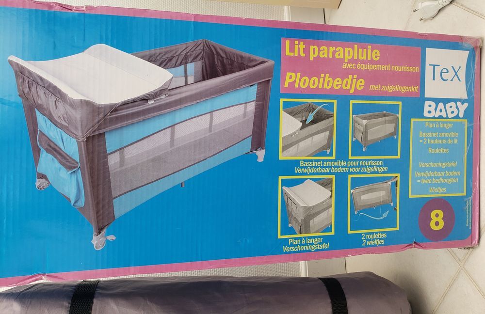 Lit parapluie TEX Baby (2 matelas : 10 et 3 cm) Mobilier enfants