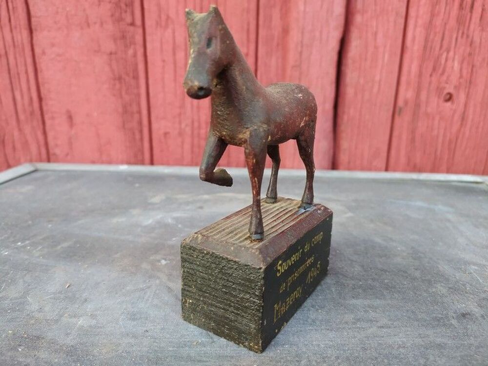 Cheval Sculpture Bois Prisonniers Mazeray Guerre 39-45 WW2 