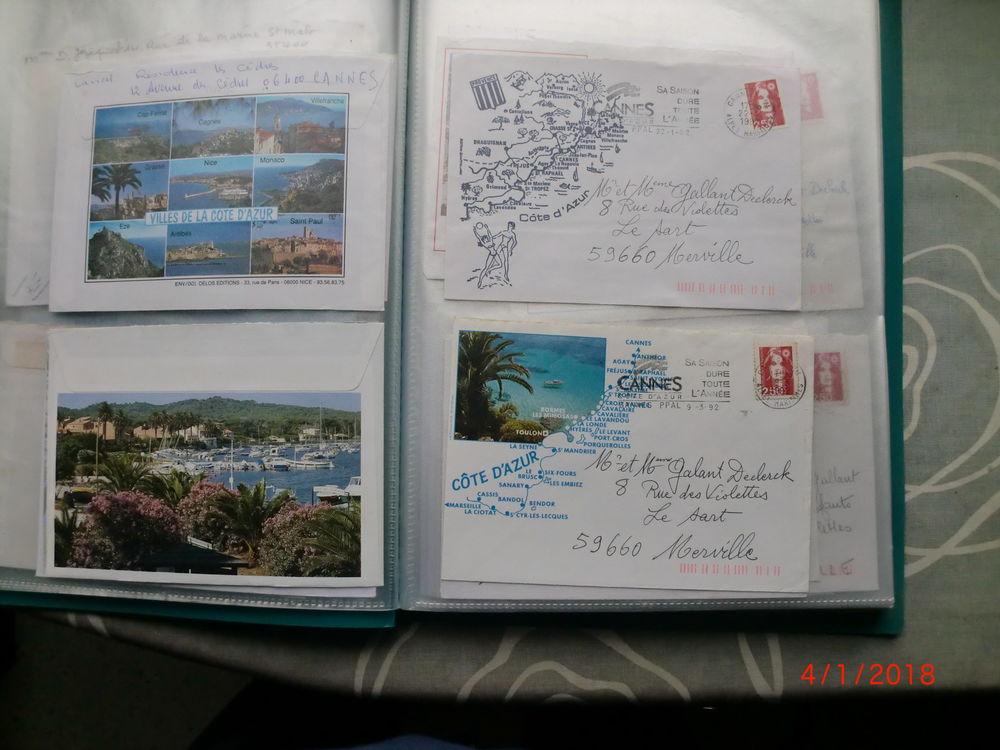 enveloppes &eacute;crite et timbr&eacute; (30cts) 