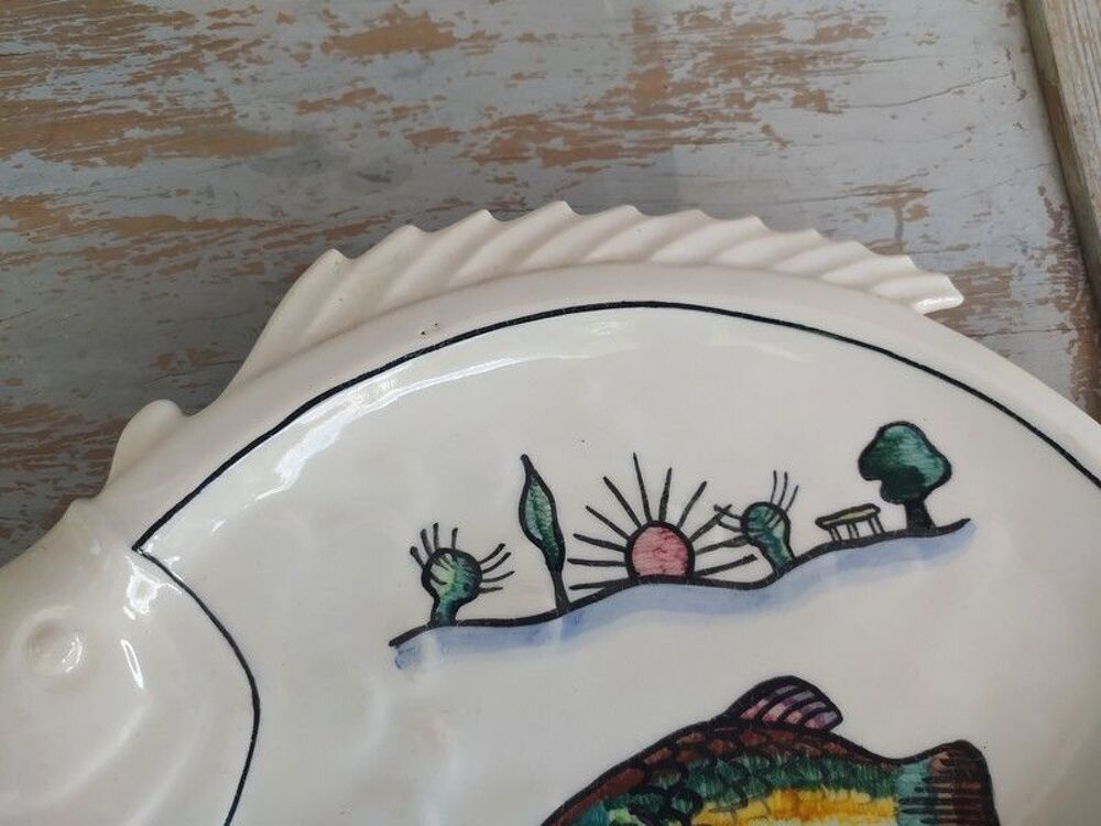Plat Poisson Fa&iuml;ence C&eacute;ramique &Eacute;mile Tessier Malicorne
Décoration