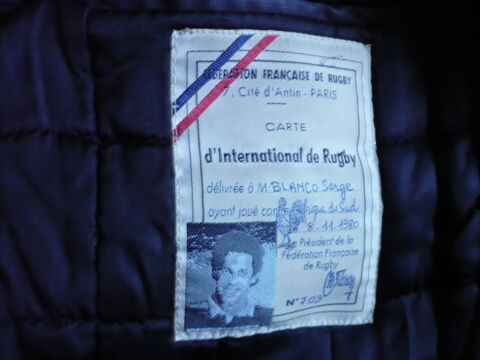 PARKA SERGE BLANCO(ORIGINAL)L,XL avec copie de licence rugby 150 Poitiers (86)