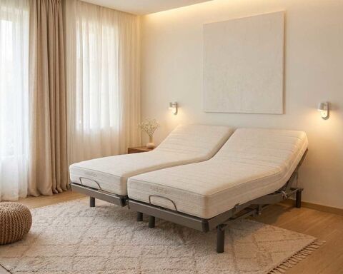 LATTOFLEX - 2 sommiers électriques 80 à  - 200 + 2 matelas pur latex Haut de gamme 1190 Auxerre (89)
