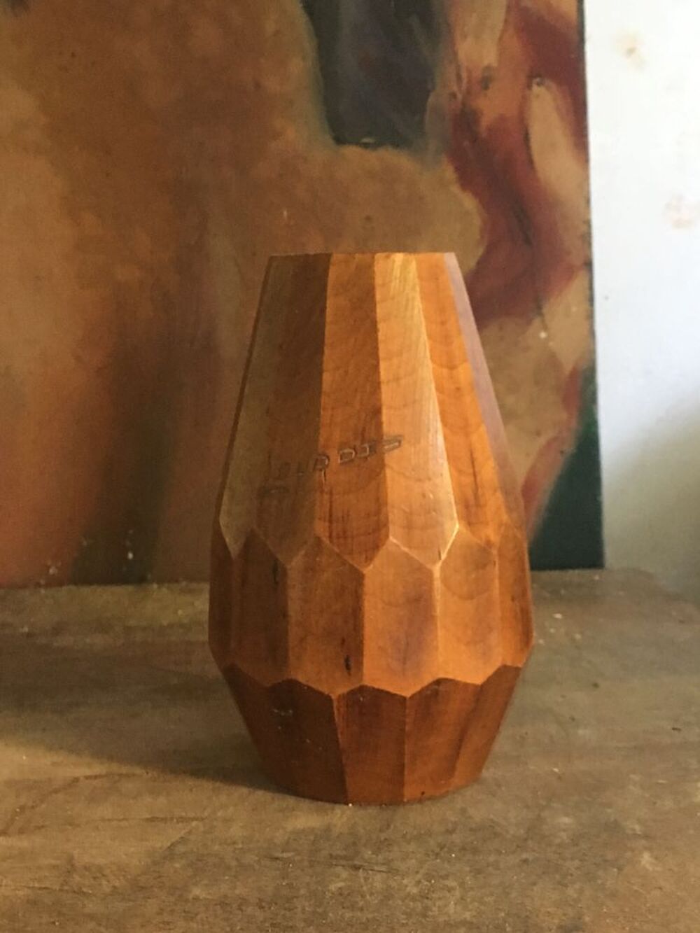 petit vase en bois 1940 Dcoration