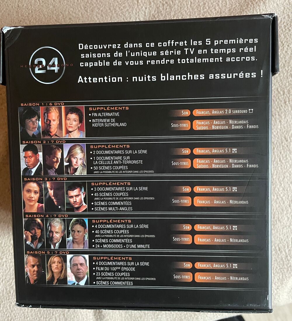 coffret DVD 24 H Chrono - 5 saisons - 50 % pour 5 articleS DVD et blu-ray