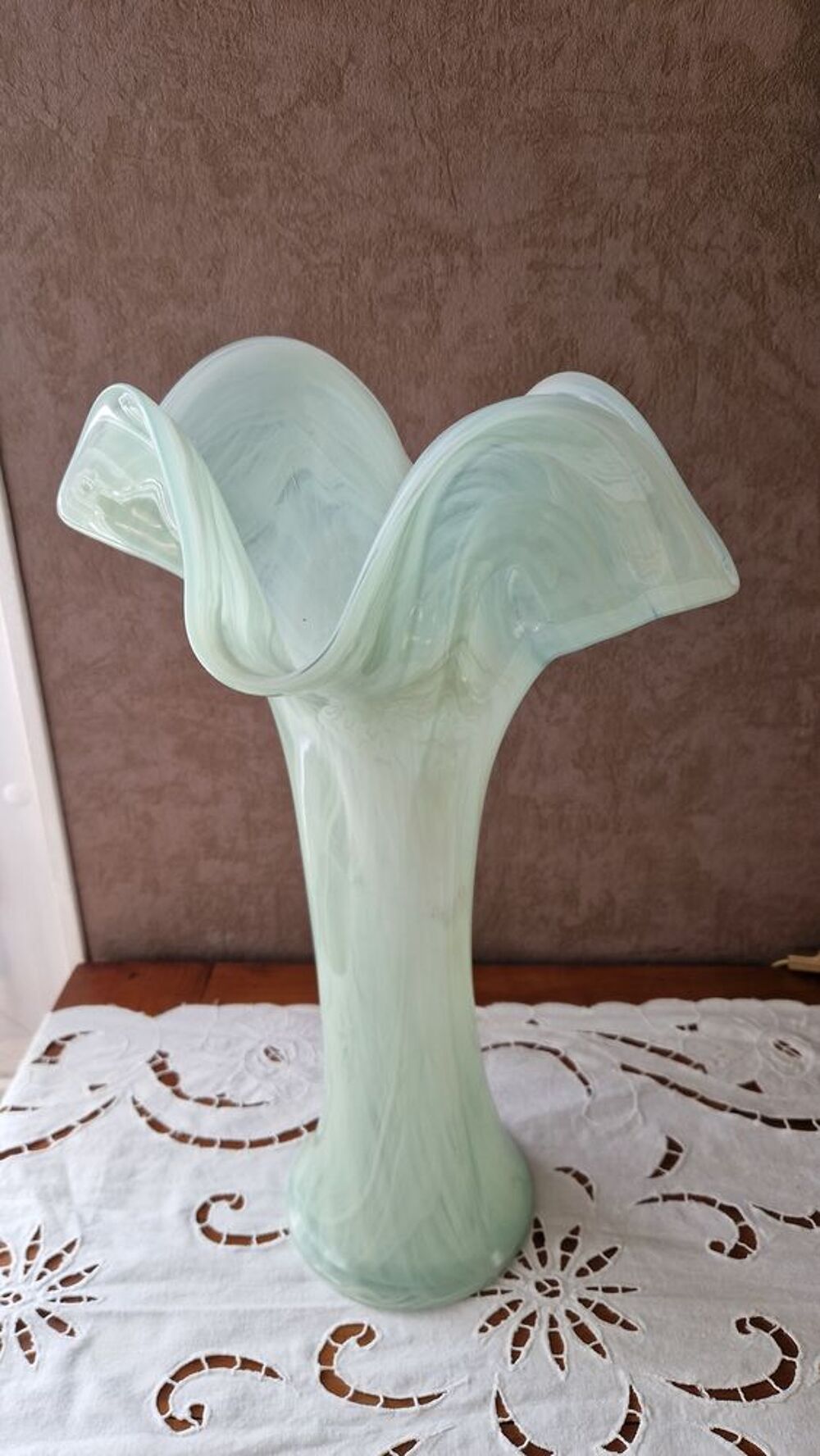 Grand vase vintage peint &agrave; la main Décoration