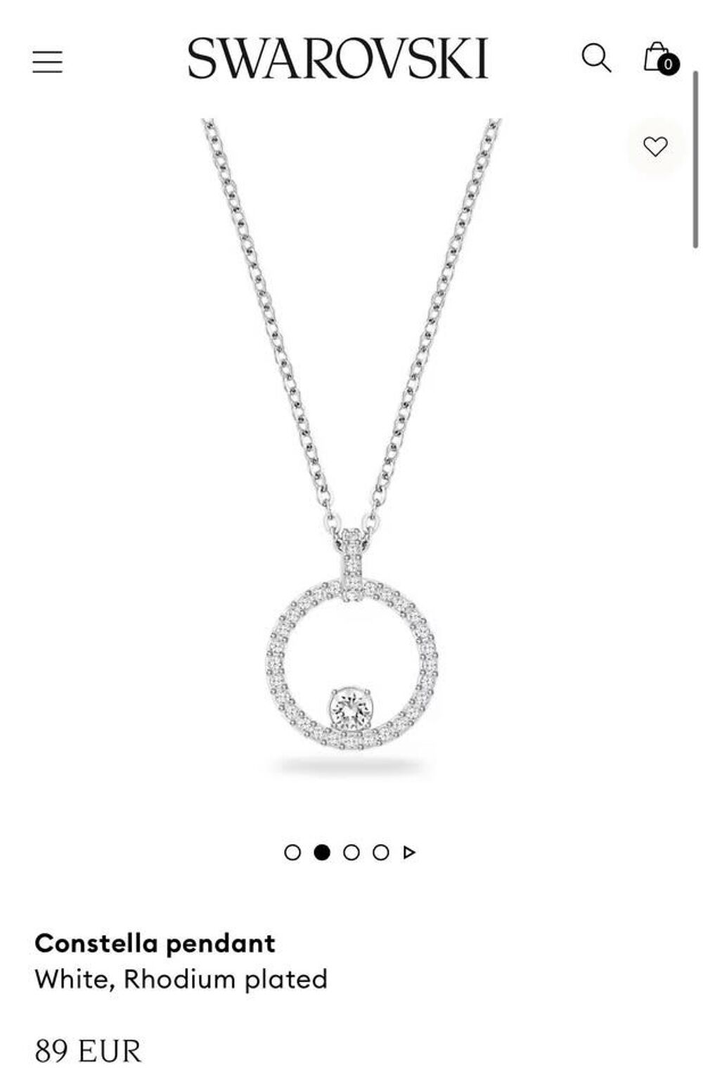 Collier pendentif Swarovski Bijoux et montres