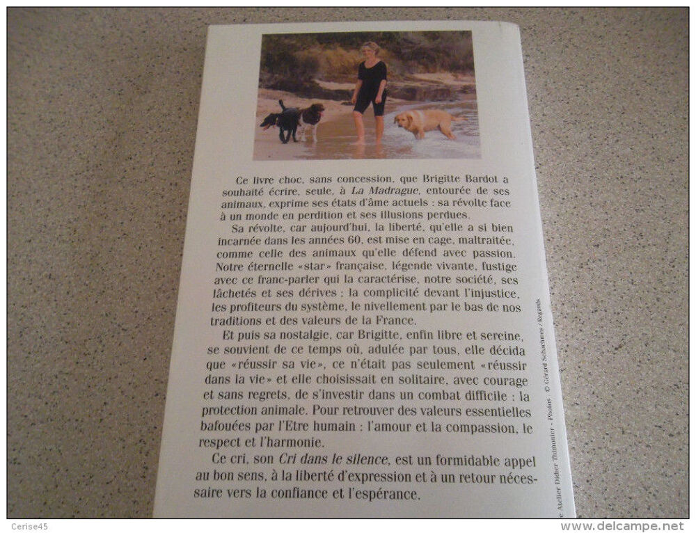 Brigitte Bardot un cri dans le silence Livres et BD