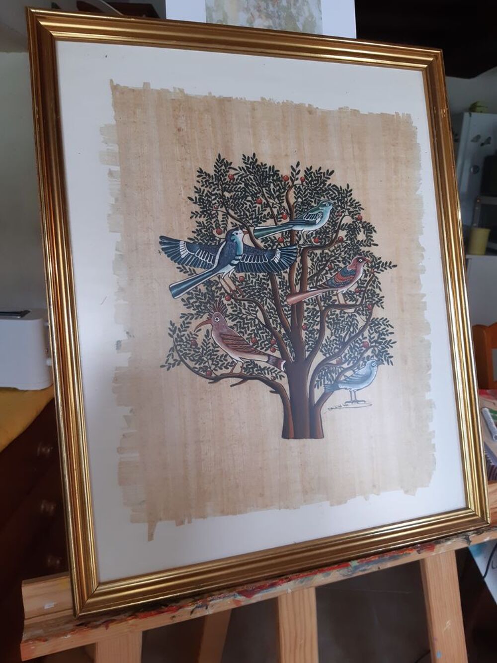 tableau peint sur papyrus Décoration