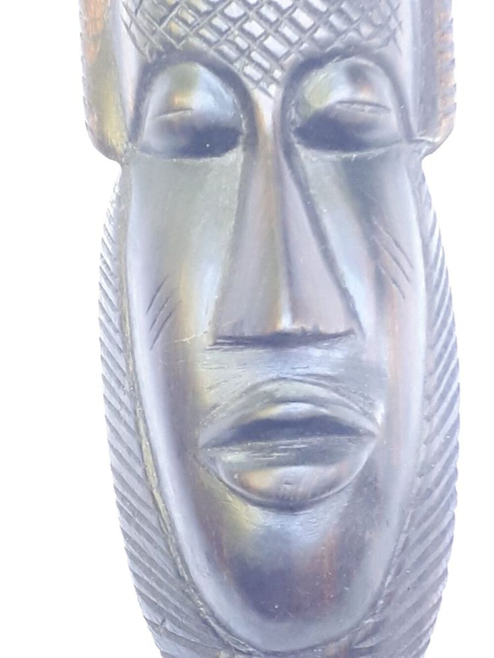 Sculpture masque Africain en bois noir &Eacute;b&egrave;ne Décoration