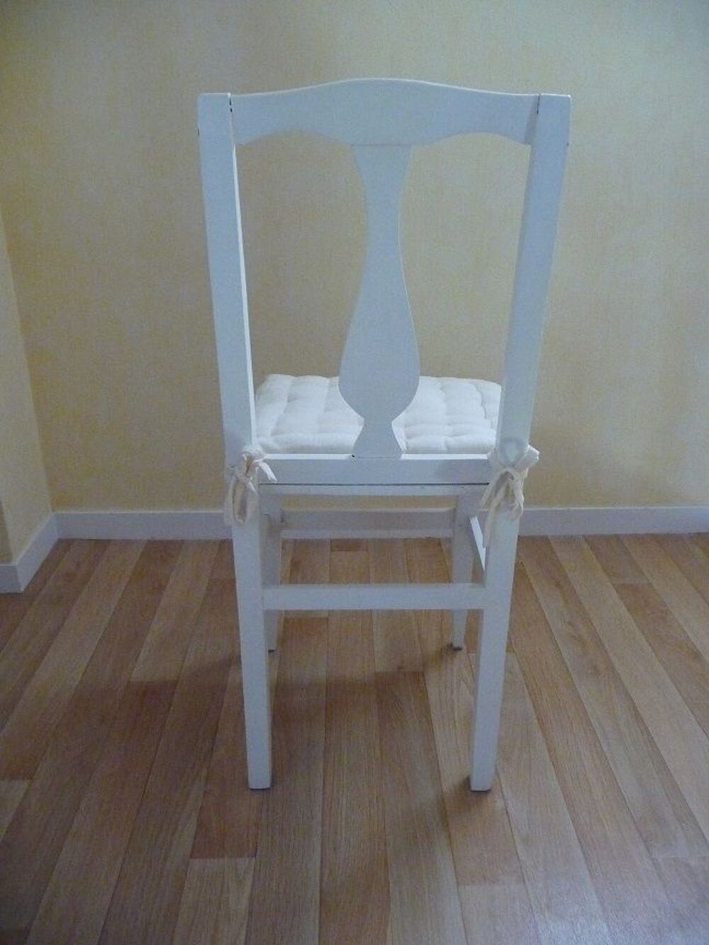 Console petit bureau couleur blanc lin avec chaise &amp; coussin Meubles