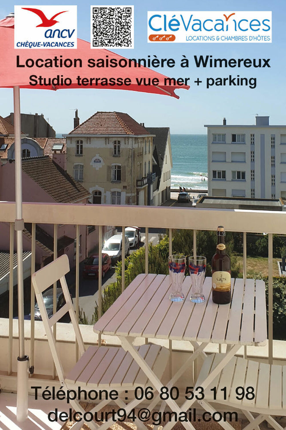   STUDIO TERRASSE VUE MER avec PARKING GRATUIT    WIMEREUX Nord-Pas-de-Calais, Wimereux (62930)