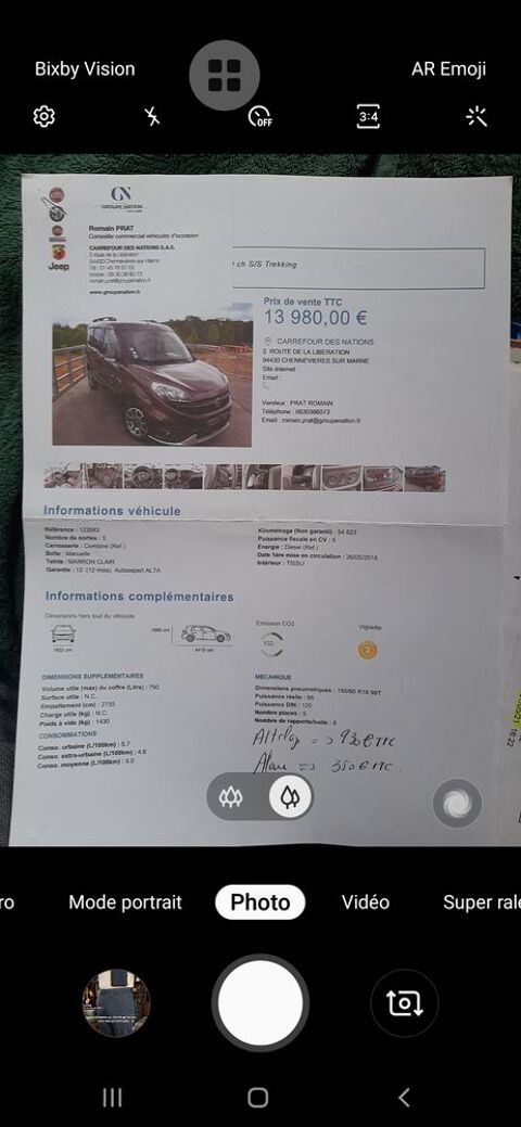 Fiat Doblo 1.6 Multijet 120 ch S/S Trekking 2015 occasion Cr&eacute;teil 94000