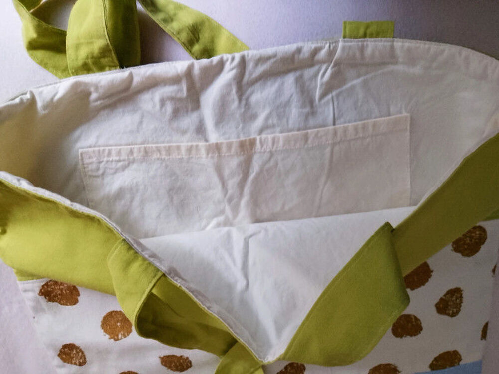 Grand sac en tissu 3 couleurs fait main Maroquinerie