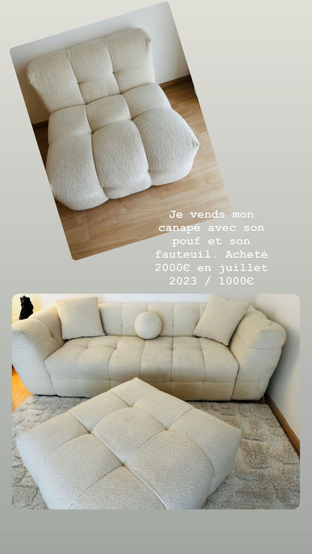 Ensemble canap&eacute; Meubles