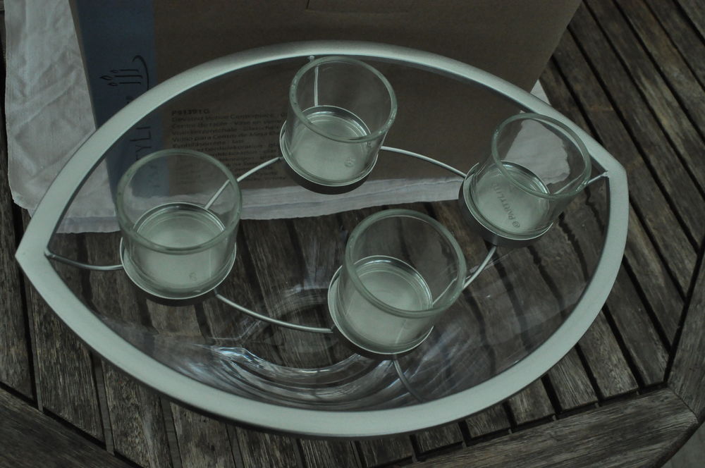 Centre de table Partylite en verre pour bougies D�coration