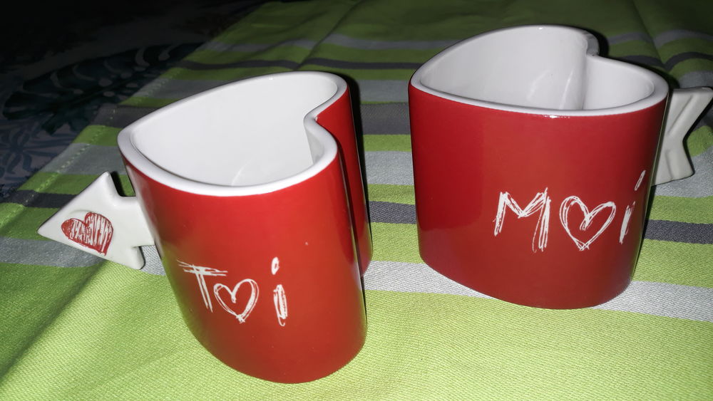 Set de 2 tasses coeur Décoration