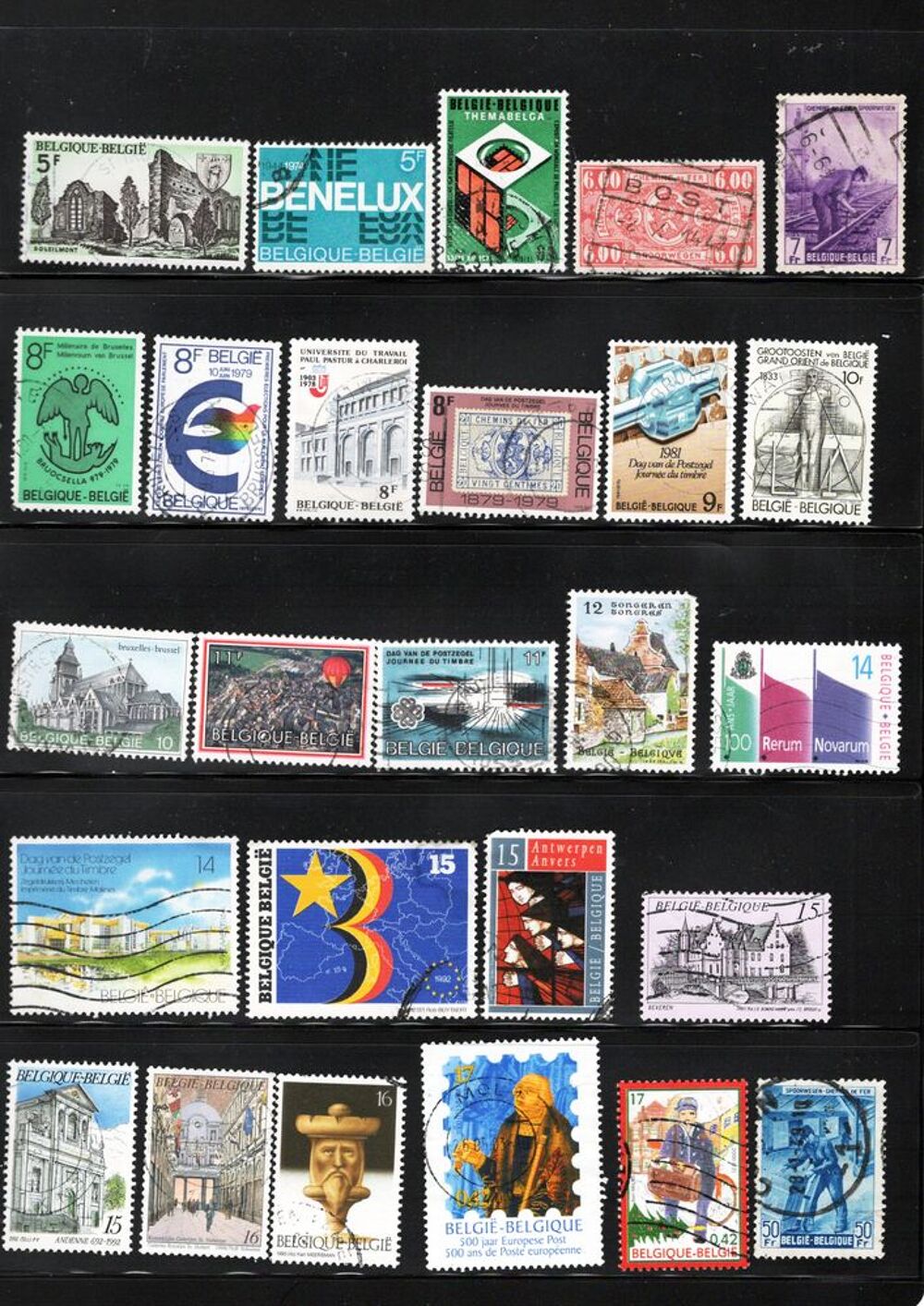 lot de 94 timbres de BELGIQUE 