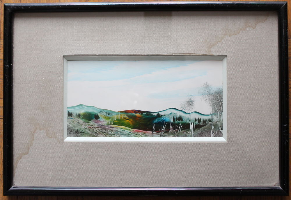 Georges Kihm, Peinture tableau " Paysage "
sign&eacute; num&eacute;rot&eacute; Décoration