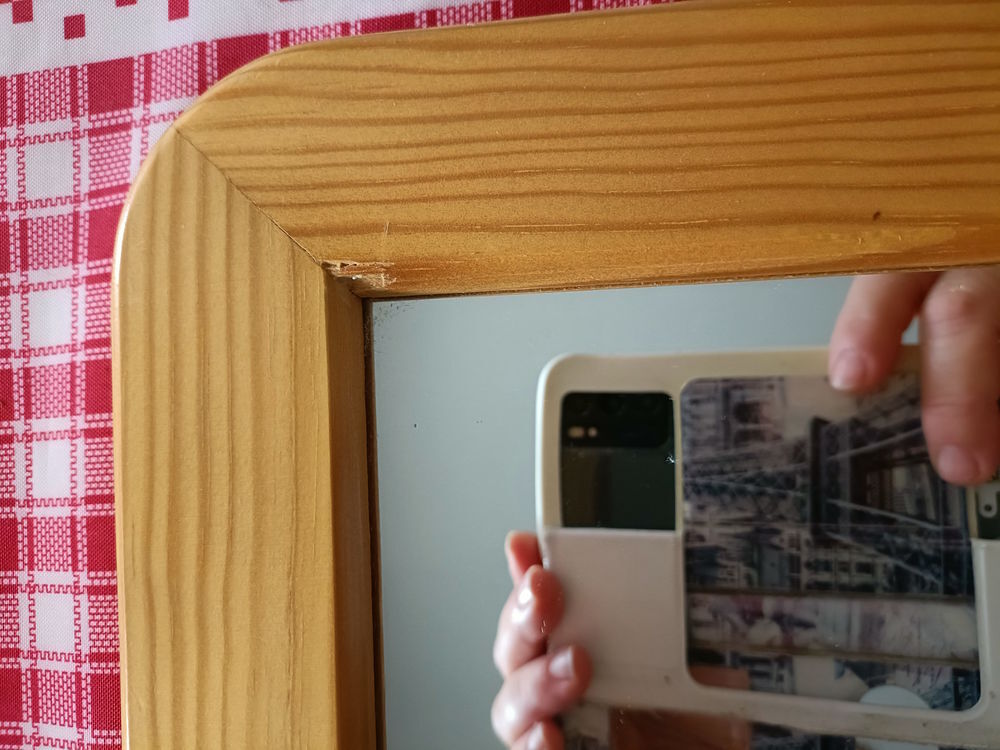 MIROIR RECTANGULAIRE EN PIN - 54 X 44 cm Décoration