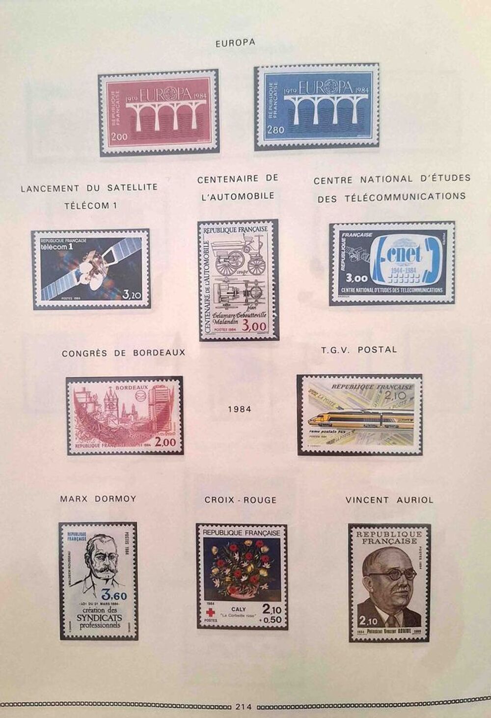 S&eacute;rie de timbres de collection de France F6 