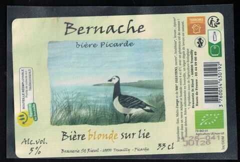 France Etiquette Bière Beer Label Bière Picarde Bernache blo Peltre (57)