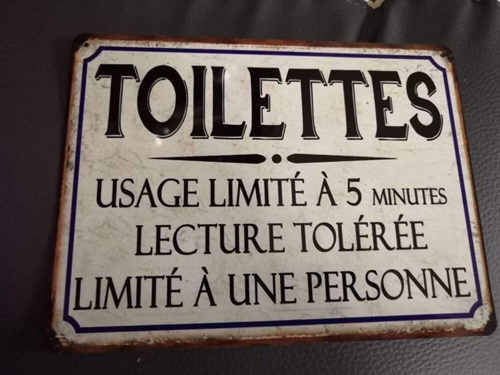 Jolie plaque en m&eacute;tal pour porte de toilettes Décoration