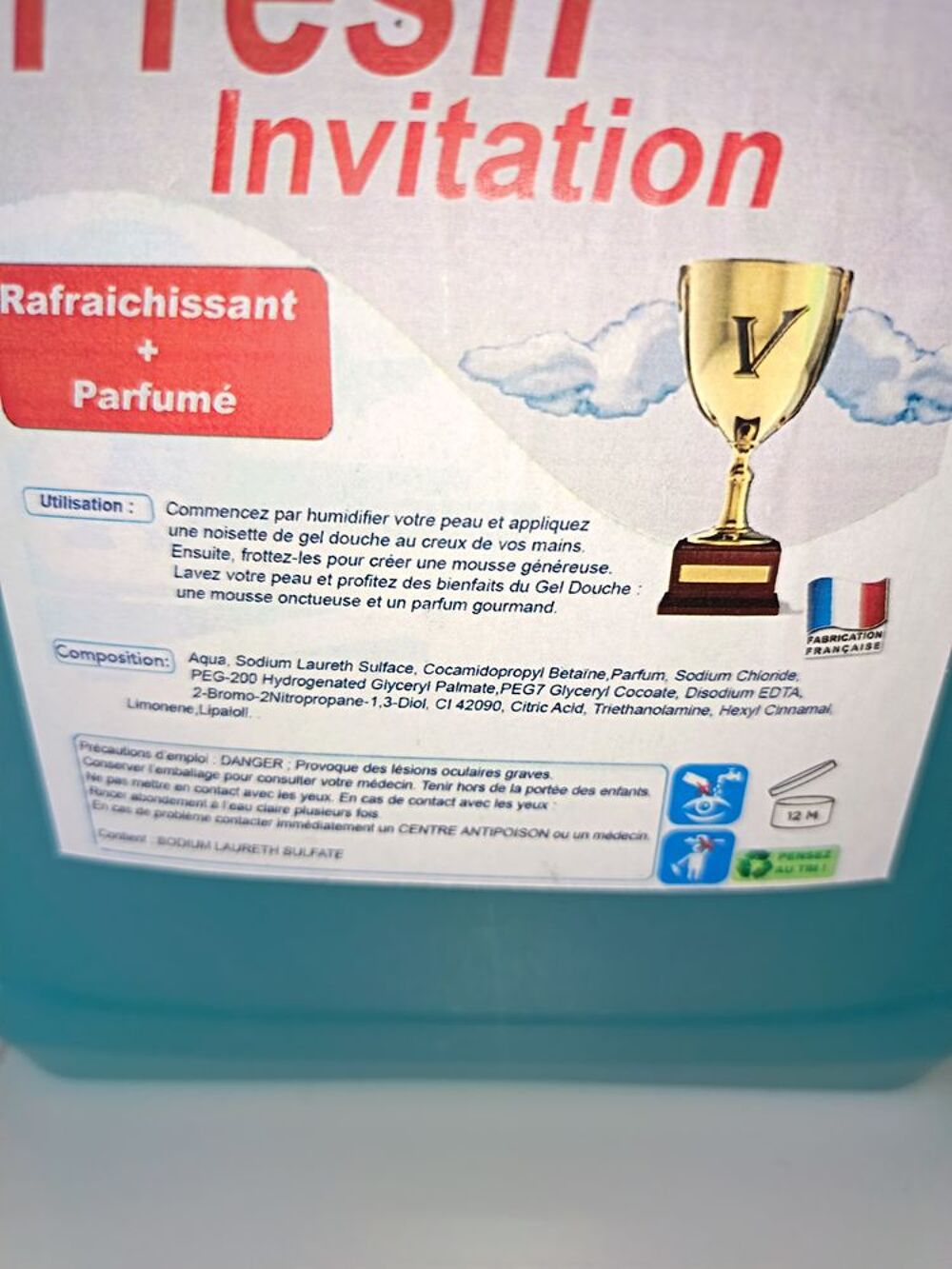 gel douche invictus 5 litres Bijoux et montres