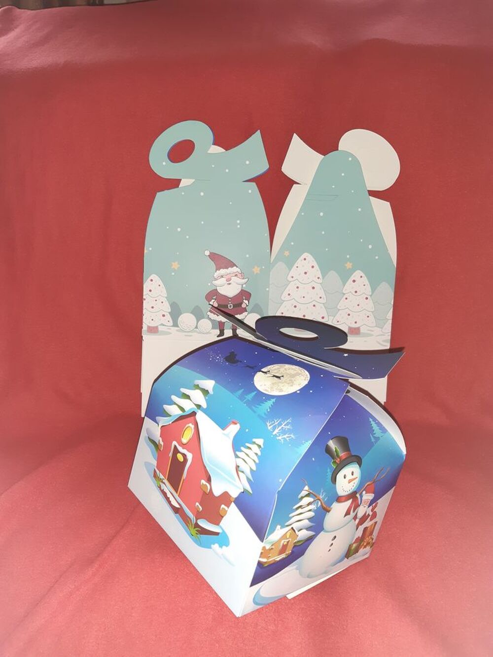 20 Pi&egrave;ces 3D en carton Bo&icirc;tes-cadeaux avec arc pour No&euml;l Décoration