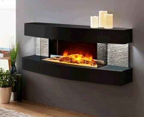 Cheminée décorative électrique murale design Lounge 120cm noire - Marque Chemin?arte neuve dans son emballage, jamais servie. 530 Gaillard (74)