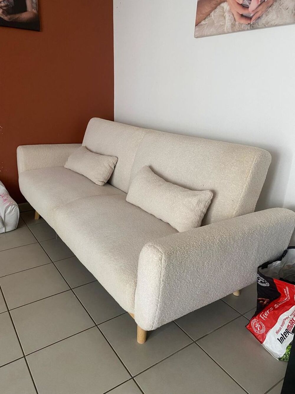 Canap&eacute; convertible blanc Meubles