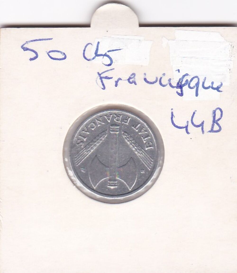 Pi&egrave;ce de 50 centimes Francisque Etat Fran&ccedil;ais 1944B 