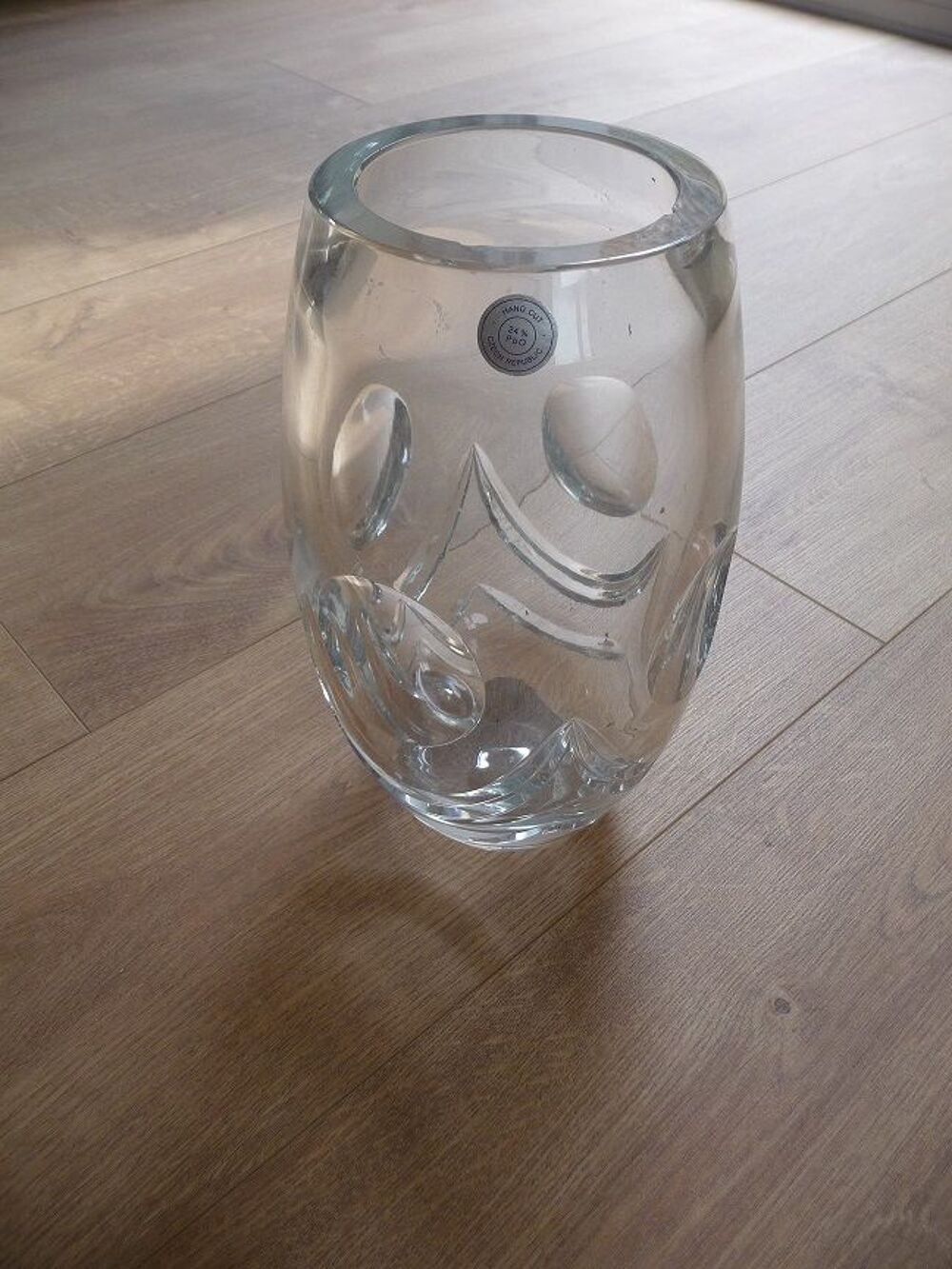 Vase en cristal motif ronds &amp; vagues Décoration