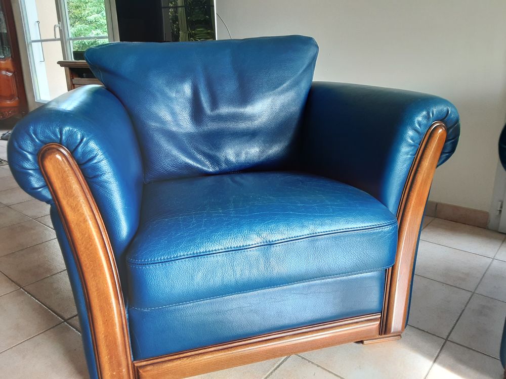 Canap&eacute; 2 fauteuils en cuir Meubles