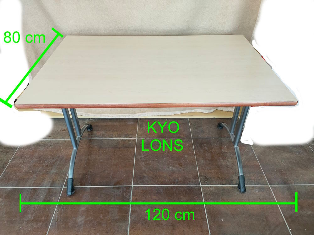 Table rectangulaire bureau 120x80 cm, blanc beige gris bois Meubles