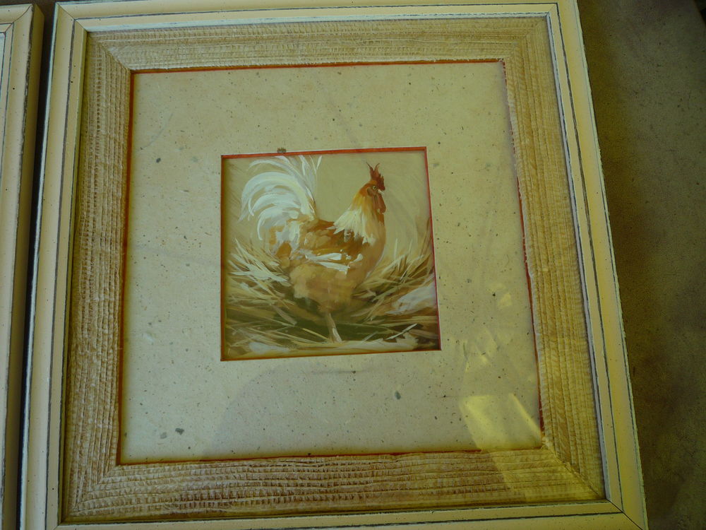 Cadre d&eacute;co poule et coq Décoration