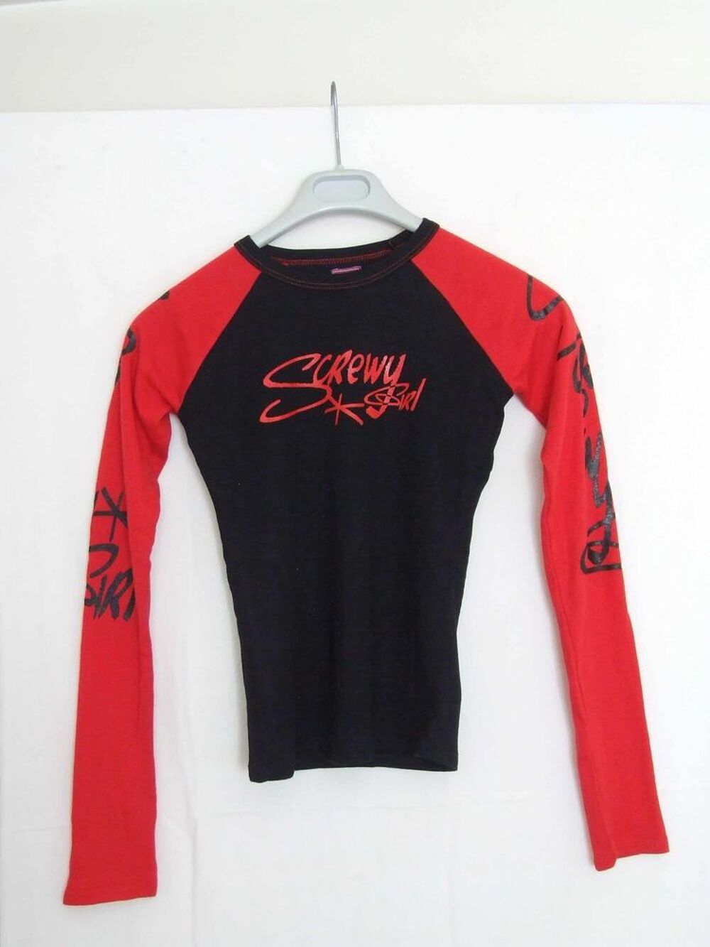 Tee-shirt manches longues, JENNYFER, Noir et rouge, Taille S Vêtements enfants