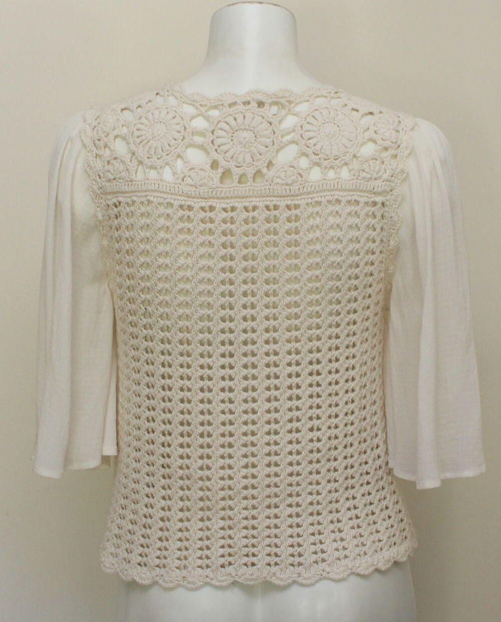 Top crochet &eacute;cru BA&amp;SH mod&egrave;le Forli T.1 Vêtements