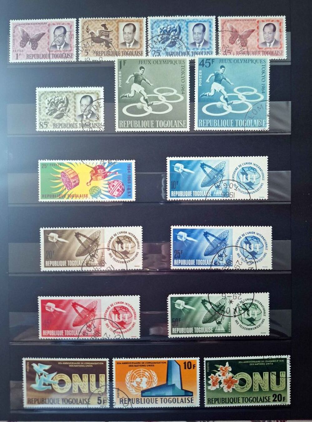 S&eacute;rie de timbres de collection du Togo 
