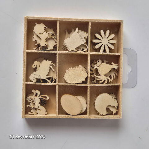 Lot de 45 sujets en bois sur le thme de la ferme, lapin, co 4 Saumur (49)