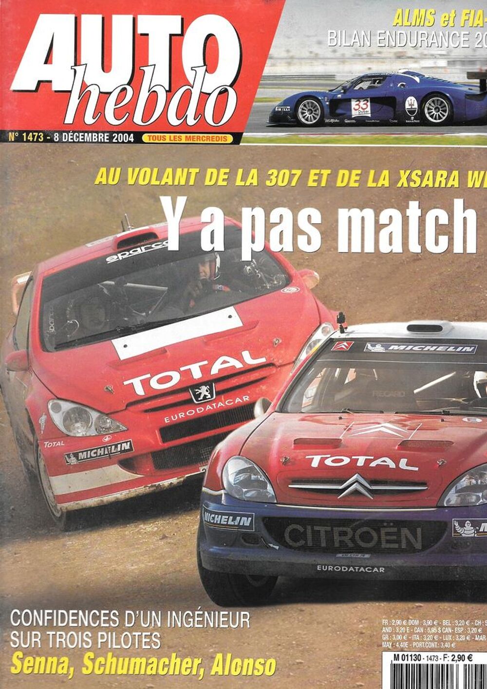 AUTO HEBDO n&deg;1473 2004 MORGAN Roadster V6 PEUGEOT 307 WRC Livres et BD