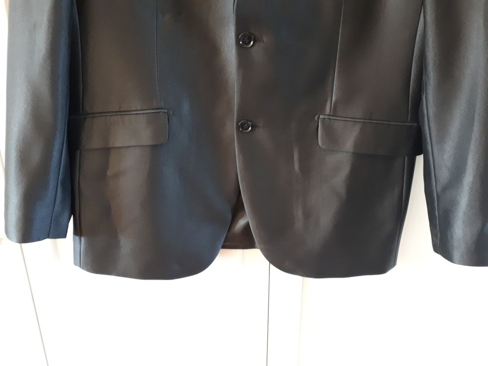 Costume noir satin&eacute; MARCO BELLI - 56/48 - EXCELLENT &Eacute;TAT Vêtements